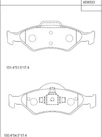 ASIMCO kd6523 -  Колодки тормозные дисковые передние, комплект