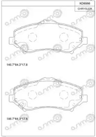 ASIMCO kd6566 -  Комплект тормозных колодок, дисковый тормоз