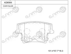 ASIMCO kd6569 -  Комплект тормозных колодок, дисковый тормоз