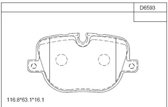 ASIMCO kd6593 -  Колодки тормозные дисковые задниеие, комплект