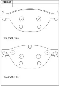 ASIMCO kd6594 -  Комплект тормозных колодок, дисковый тормоз