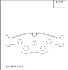 ASIMCO kd6598 -  Комплект тормозных колодок, дисковый тормоз