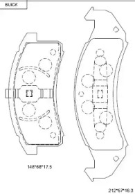 ASIMCO kd6609 -  Комплект тормозных колодок, дисковый тормоз