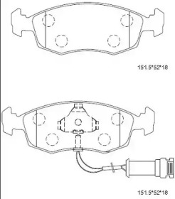 ASIMCO kd6738 -  Комплект тормозных колодок, дисковый тормоз