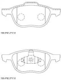 ASIMCO kd6798 -  Комплект тормозных колодок, дисковый тормоз