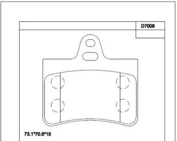 ASIMCO kd7008 -  Комплект тормозных колодок, дисковый тормоз
