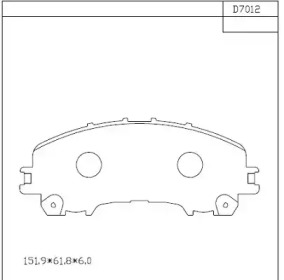 ASIMCO kd7012 -  Комплект тормозных колодок, дисковый тормоз