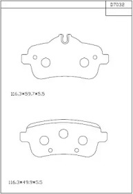 ASIMCO kd7032 -  Комплект тормозных колодок, дисковый тормоз