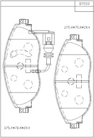 ASIMCO kd7033 -  Комплект тормозных колодок, дисковый тормоз