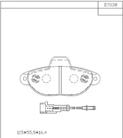 ASIMCO kd7038 -  Комплект тормозных колодок, дисковый тормоз