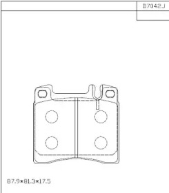 ASIMCO kd7042 -  Комплект тормозных колодок, дисковый тормоз