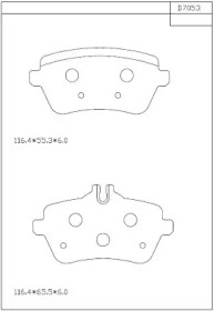 ASIMCO kd7053 -  Комплект тормозных колодок, дисковый тормоз