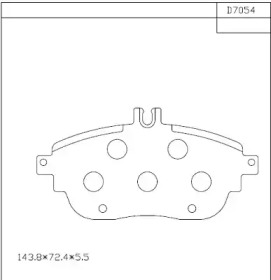 ASIMCO kd7054 -  Комплект тормозных колодок, дисковый тормоз