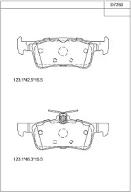ASIMCO kd7250 -  Комплект тормозных колодок, дисковый тормоз
