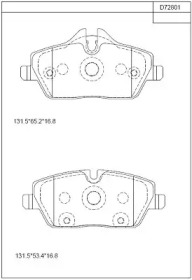 ASIMCO kd72801 -  Колодки тормозные дисковые передние, комплект