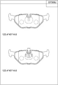 ASIMCO kd7308 -  Комплект тормозных колодок, дисковый тормоз