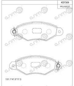 ASIMCO kd7309 -  Колодки тормозные дисковые передние, комплект
