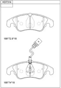 ASIMCO kd7314 -  Колодки тормозные дисковые передние, комплект