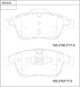 ASIMCO kd7318 -  Колодки тормозные дисковые передние, комплект
