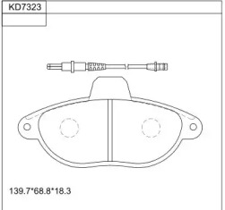 ASIMCO kd7323 -  Комплект тормозных колодок, дисковый тормоз
