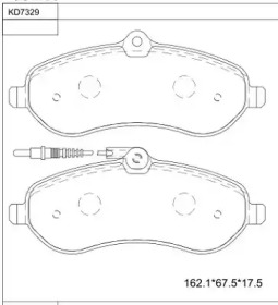 ASIMCO kd7329 -  Комплект тормозных колодок, дисковый тормоз