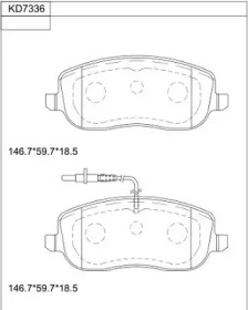 ASIMCO kd7336 -  Комплект тормозных колодок, дисковый тормоз