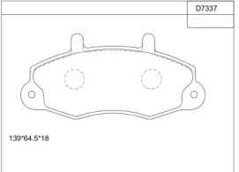 ASIMCO kd7337 -  Комплект тормозных колодок, дисковый тормоз