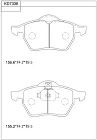 ASIMCO kd7338 -  Комплект тормозных колодок, дисковый тормоз