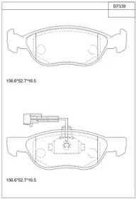 ASIMCO kd7339 -  Комплект тормозных колодок, дисковый тормоз