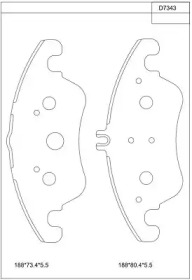 ASIMCO kd7343 -  Колодки тормозные дисковые передние, комплект