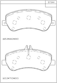 ASIMCO kd7344 -  Комплект тормозных колодок, дисковый тормоз