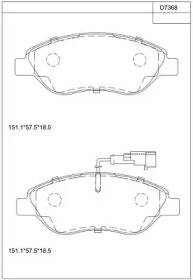 ASIMCO kd7368 -  Комплект тормозных колодок, дисковый тормоз