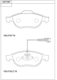 ASIMCO kd7387 -  Комплект тормозных колодок, дисковый тормоз