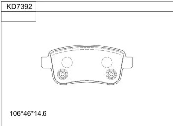 ASIMCO kd7392 -  Комплект тормозных колодок, дисковый тормоз