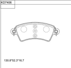 ASIMCO kd7406 -  Комплект тормозных колодок, дисковый тормоз