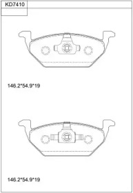 ASIMCO kd7410 -  Колодки тормозные дисковые передние, комплект