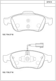 ASIMCO kd7413 -  Колодки тормозные дисковые передние, комплект