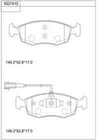 ASIMCO kd7415 -  Колодки тормозные дисковые передние, комплект