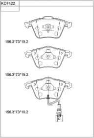 ASIMCO kd7422 -  Колодки тормозные дисковые передние, комплект
