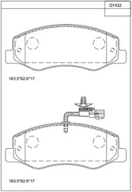ASIMCO kd7432 -  Комплект тормозных колодок, дисковый тормоз