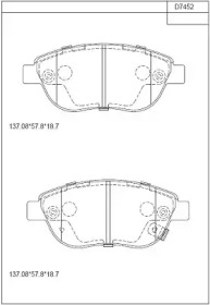 ASIMCO kd7452 -  Комплект тормозных колодок, дисковый тормоз