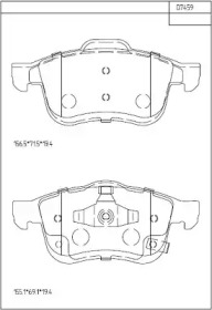 ASIMCO kd7459 -  Комплект тормозных колодок, дисковый тормоз
