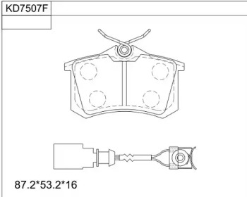 ASIMCO kd7507f -  Комплект тормозных колодок, дисковый тормоз