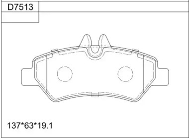 ASIMCO kd7513 -  Комплект тормозных колодок, дисковый тормоз