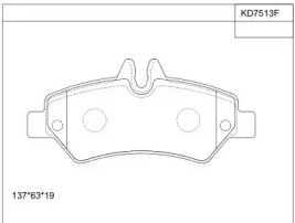 ASIMCO kd7513f -  Комплект тормозных колодок, дисковый тормоз