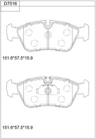 ASIMCO kd7516 -  Колодки тормозные дисковые передние, комплект