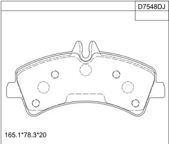 ASIMCO kd7548d -  Комплект тормозных колодок, дисковый тормоз