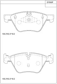 ASIMCO kd7553f -  Комплект тормозных колодок, дисковый тормоз
