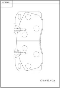 ASIMCO kd7565 -  Комплект тормозных колодок, дисковый тормоз