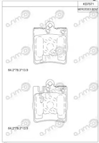 ASIMCO kd7571 -  Колодки тормозные дисковые задниеие, комплект